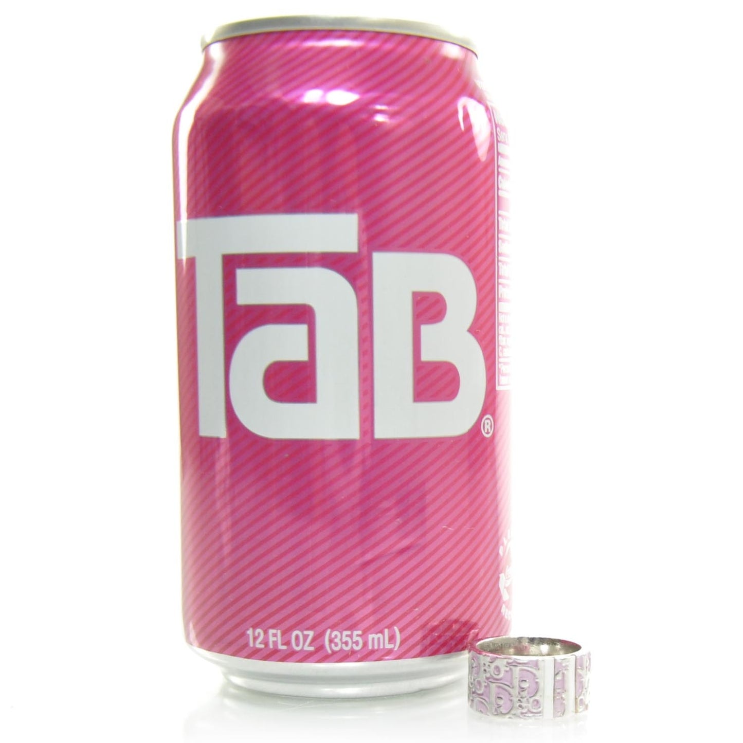 Silver Girly Logo Ring Pink 7.75