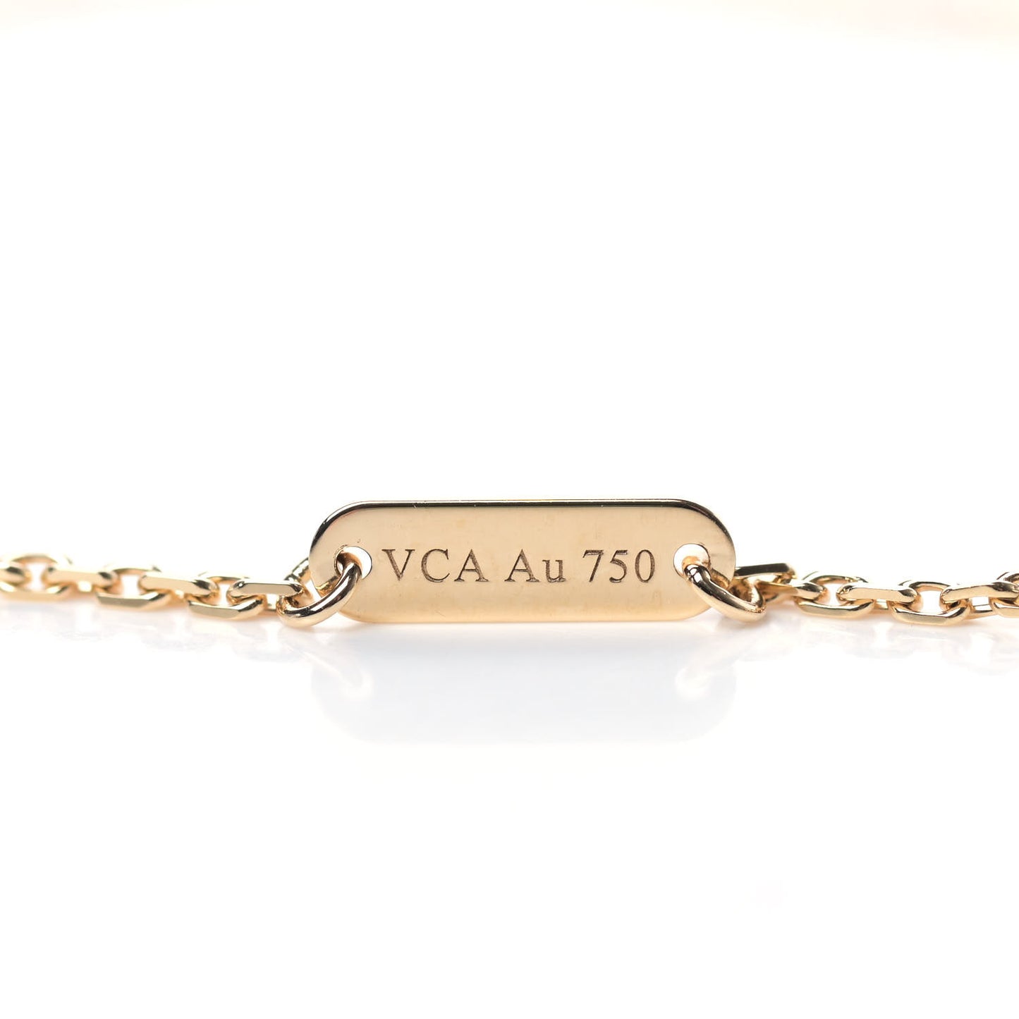 18K Yellow Gold Mother of Pearl Vintage Alhambra Pendant Necklace