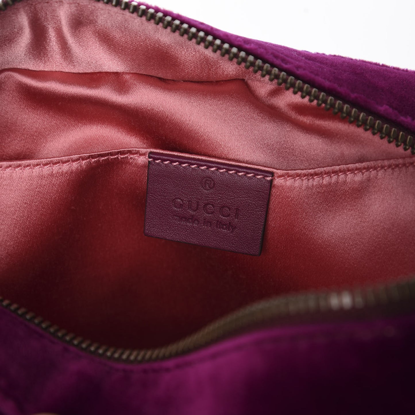 Velvet Matelasse Small GG Marmont Chain Shoulder Bag Fuchsia Violet Cyclamen