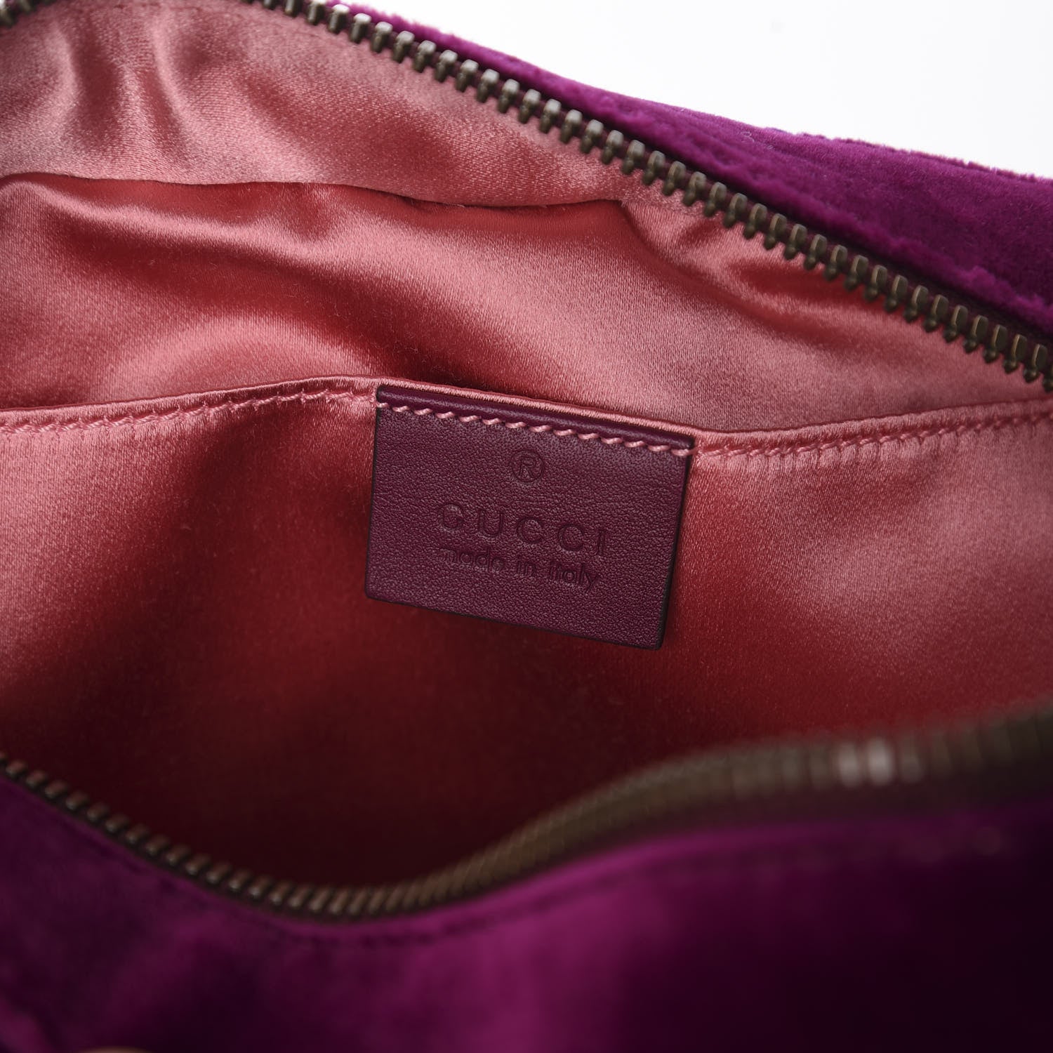 Gucci Velvet Matelasse Small GG Marmont Chain Shoulder Bag Fuchsia Violet Cyclamen 7 of 10
