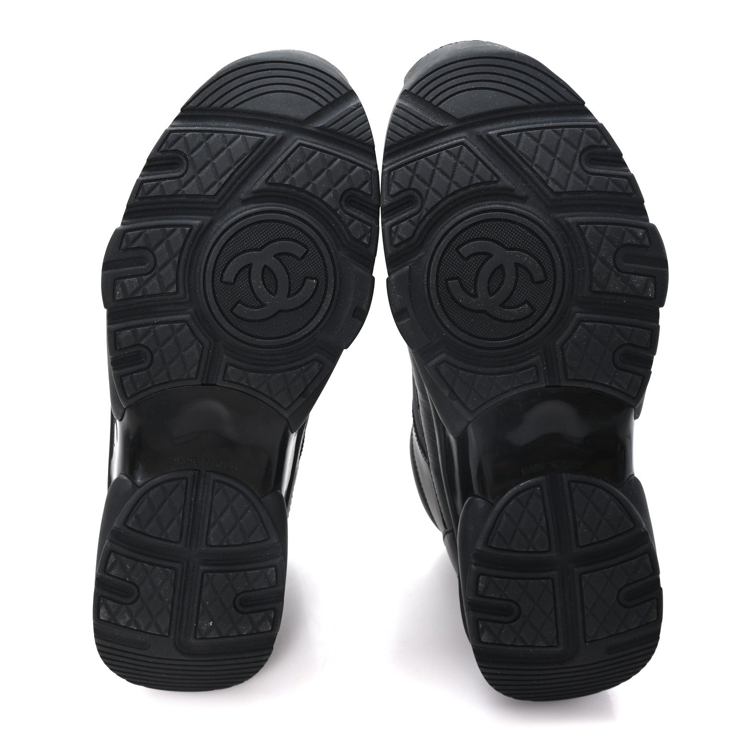 Chanel Lambskin Fabric CC Sneakers 39 Black 6 of 9