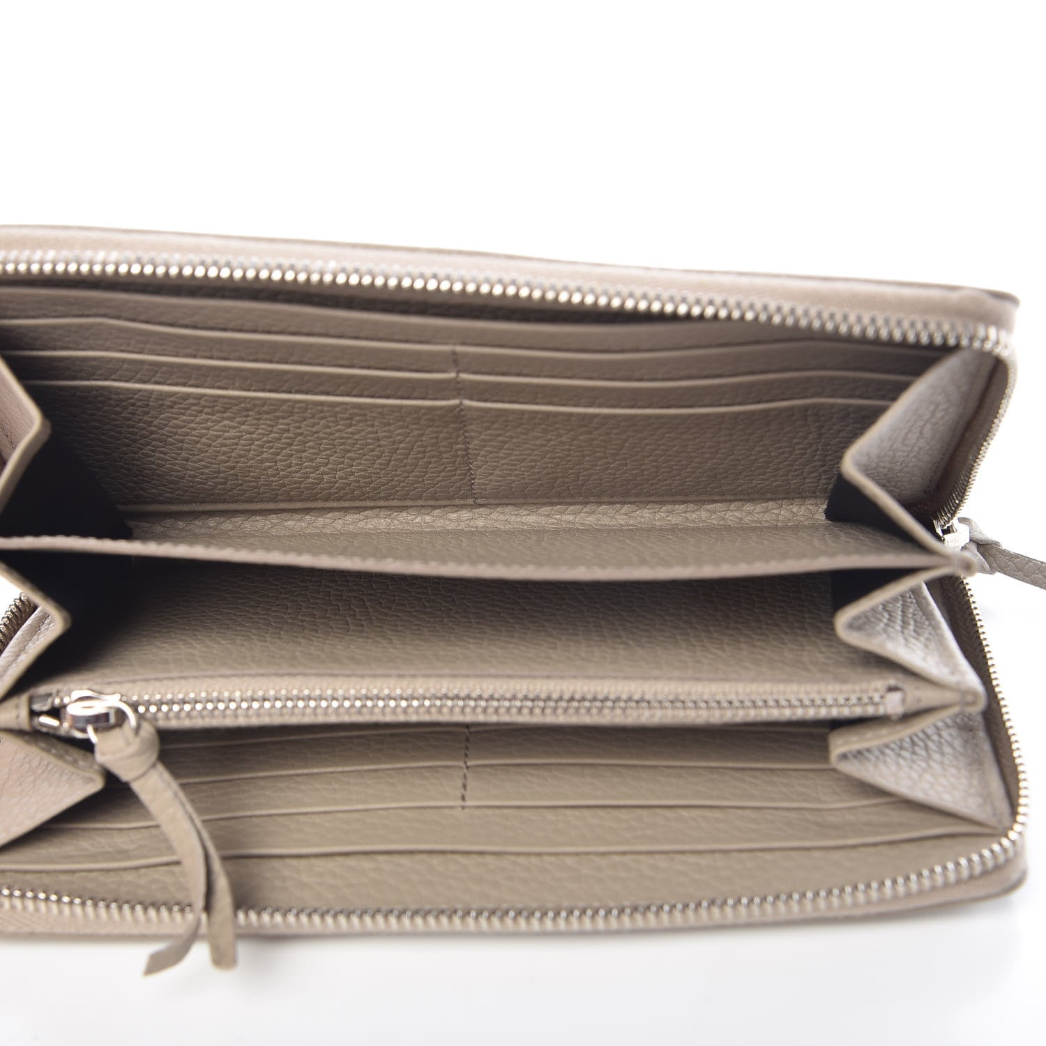 Balenciaga Veau Grana Perforated Blackout Hardware Continental Zip Around Wallet Gris Cendre 5 of 9