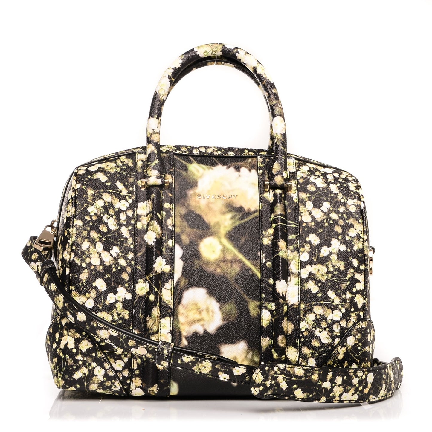 Textured Coated Canvas Baby's Breath Print Medium Lucrezia Black