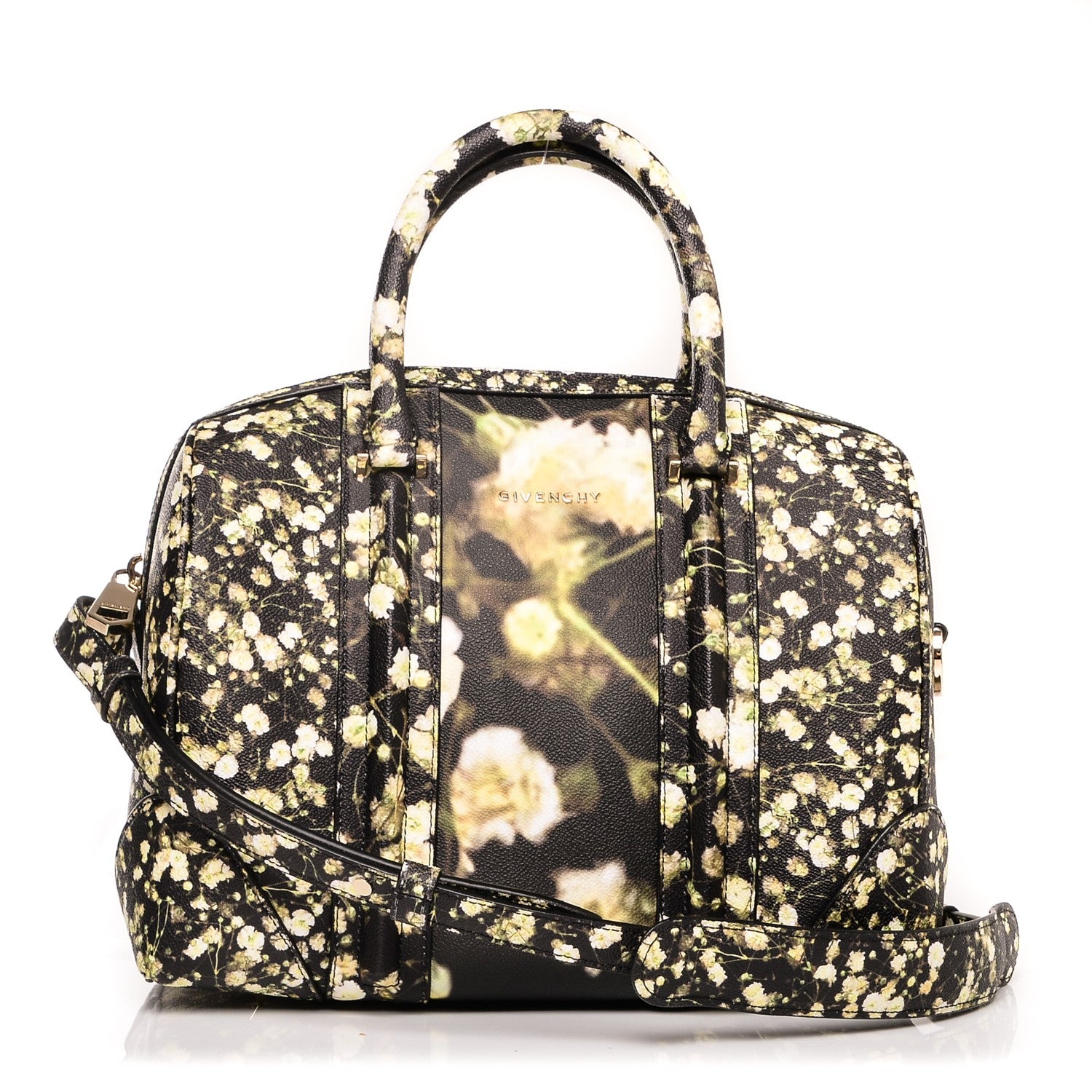 Givenchy Textured Coated Canvas Baby's Breath Print Medium Lucrezia Black 1 of 8
