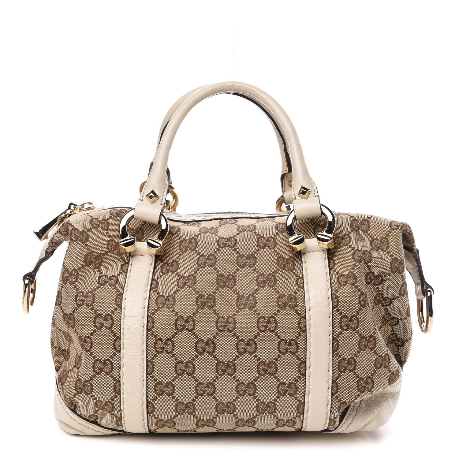 Gucci Monogram Equestrian Horseshoe Bowler White 1 of 10