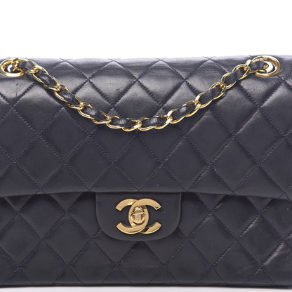 Chanel Lambskin Quilted Small Double Flap Navy 14 of 14