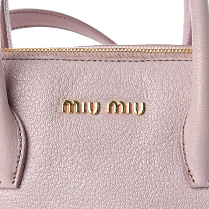 Miu Miu Goatskin Madras Top Handle Tote Mughetto 9 of 13