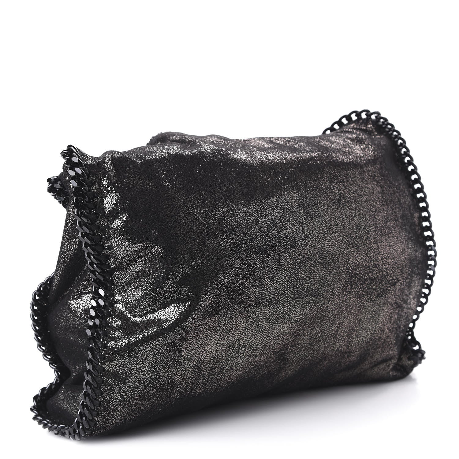 Stella McCartney Metallic Shaggy Deer Small Falabella Tote Black 3 of 9