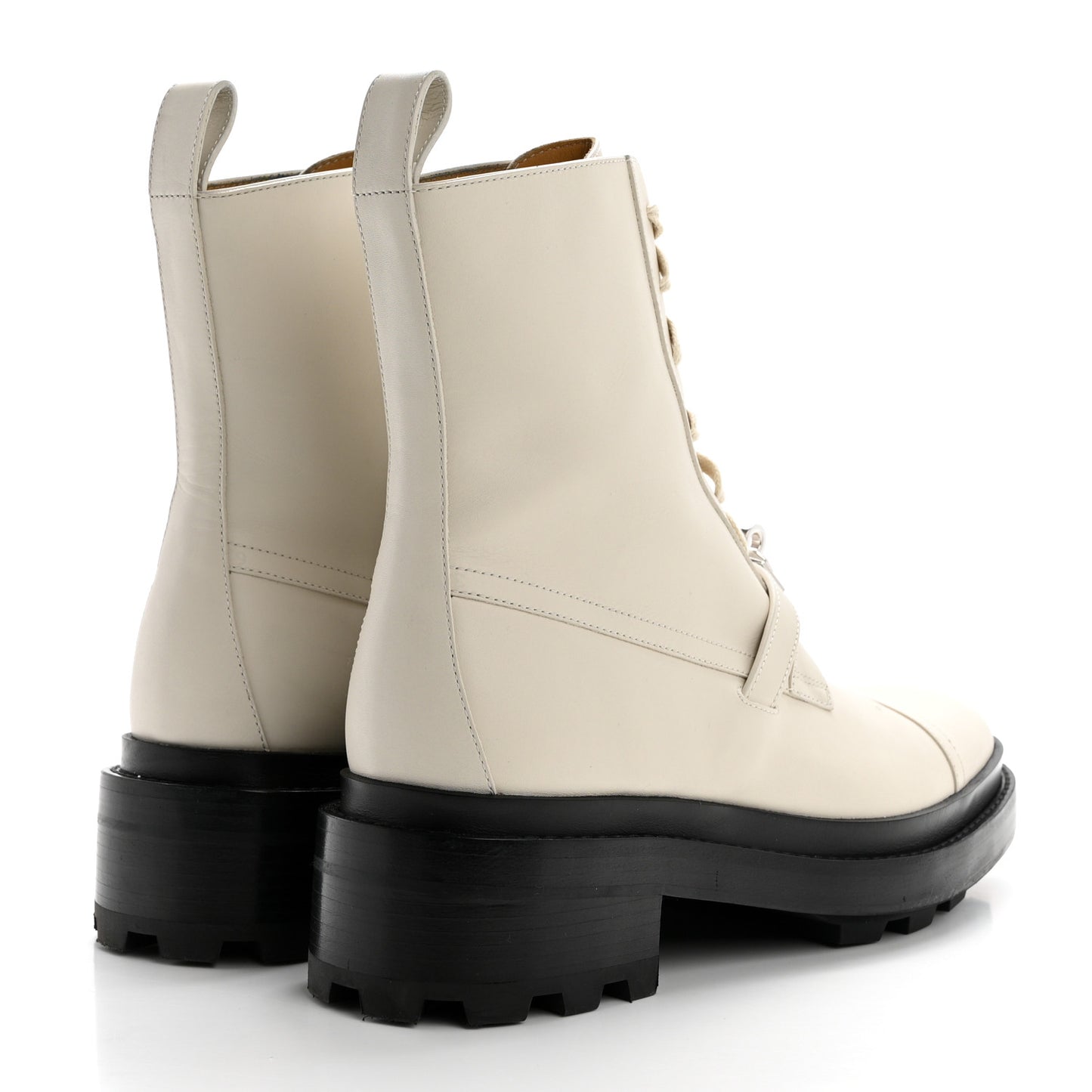 Glossed Calfskin Funk Ankle Boots 39 Beige Glaise