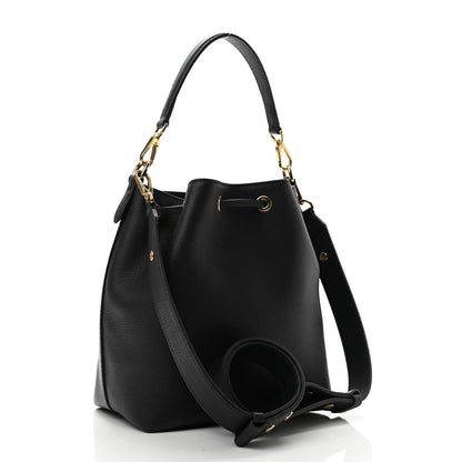 Louis Vuitton Calfskin Lockme Bucket MM Black 3 of 10