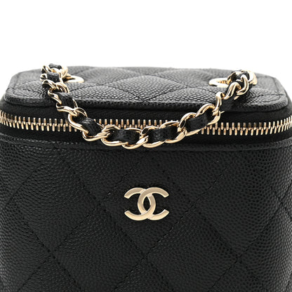 Chanel Caviar Quilted Mini Vanity Case With Chain Black 8 of 12