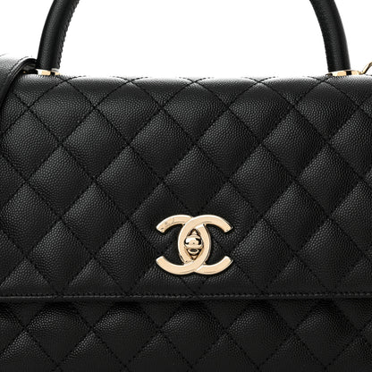 Chanel Caviar Quilted Small Coco Handle Flap Black 8 of 11