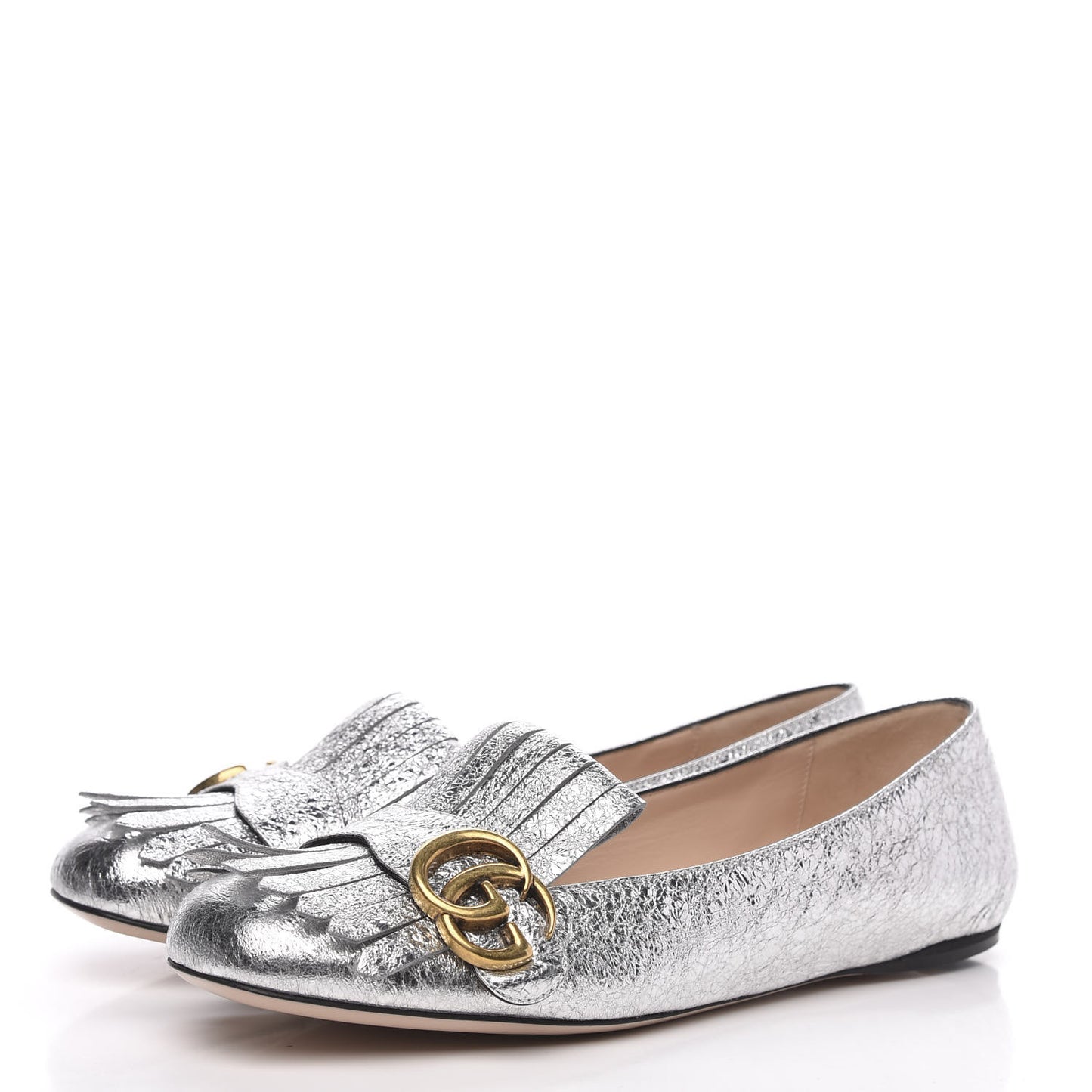 Galassia GG Marmont Fringe Flats 38 Argento