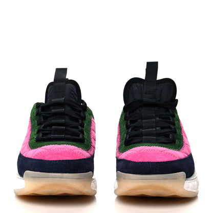 Chanel Velvet Calfskin Mixed Fibers CC Sneakers 39.5 Dark Pink Green 2 of 8