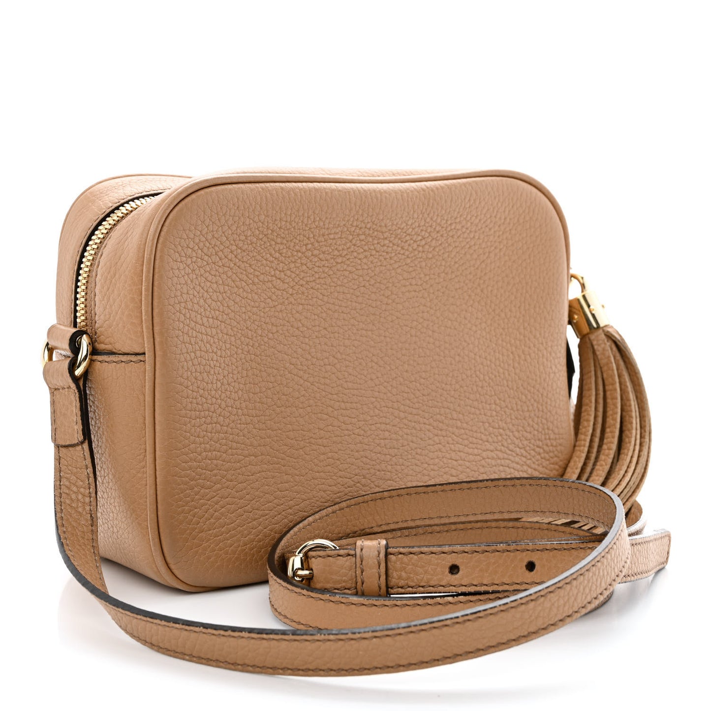 Pebbled Calfskin Small Soho Disco Bag Camelia