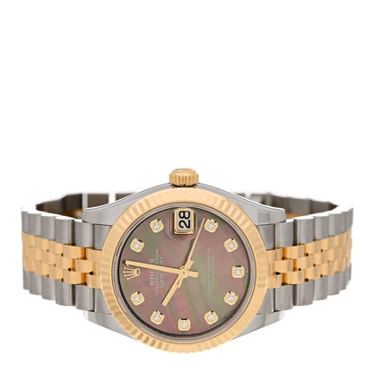 Rolex Stainless Steel 18K Yellow Gold Diamond Black Mother of Pearl 31mm Oyster Perpetual Datejust Watch 278273 2 of 5