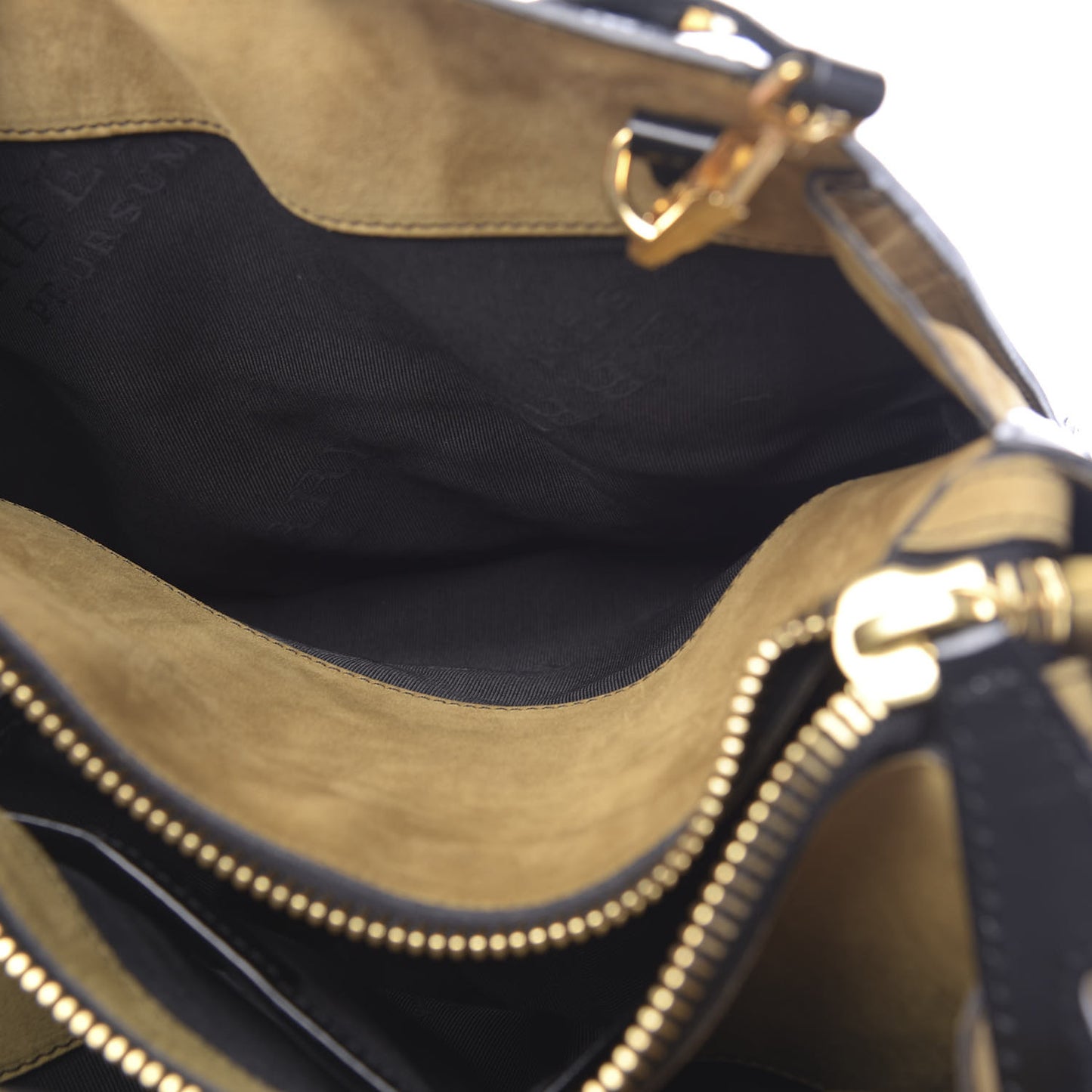 Patent Quilted Bi-Color Medium Albett Tote Black Gold