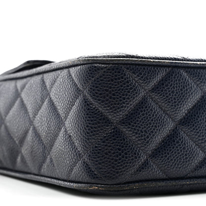 Chanel Caviar Quilted CC Shoulder Bag Navy 10 of 12