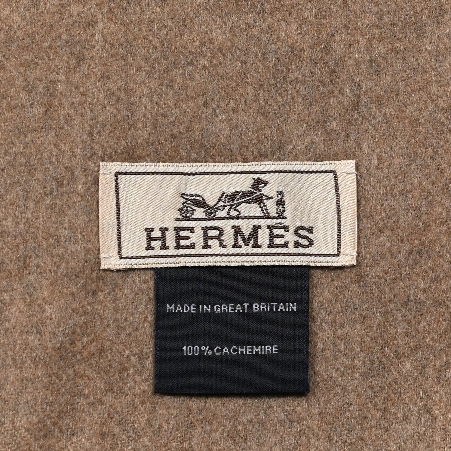 Hermes Cashmere Fringe Scarf Noisette Moyen 4 of 4