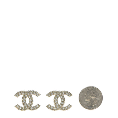 Chanel Pearl Crystal April In Paris CC Earrings Light Gold 2 of 5