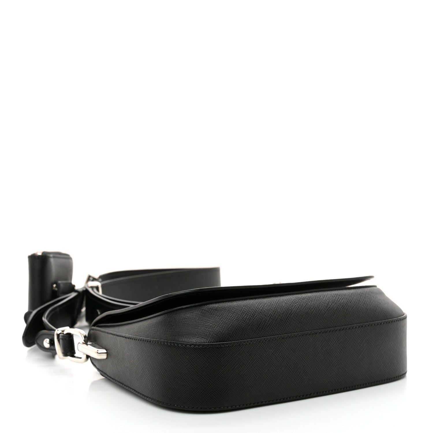 Prada Saffiano Flap Shoulder Bag Black 4 of 12