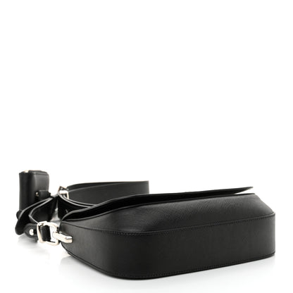 Prada Saffiano Flap Shoulder Bag Black 4 of 12