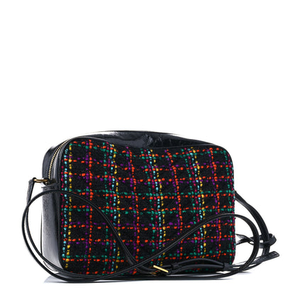 Saint Laurent Tweed Calfskin Monogram Lou Camera Bag Black 3 of 13
