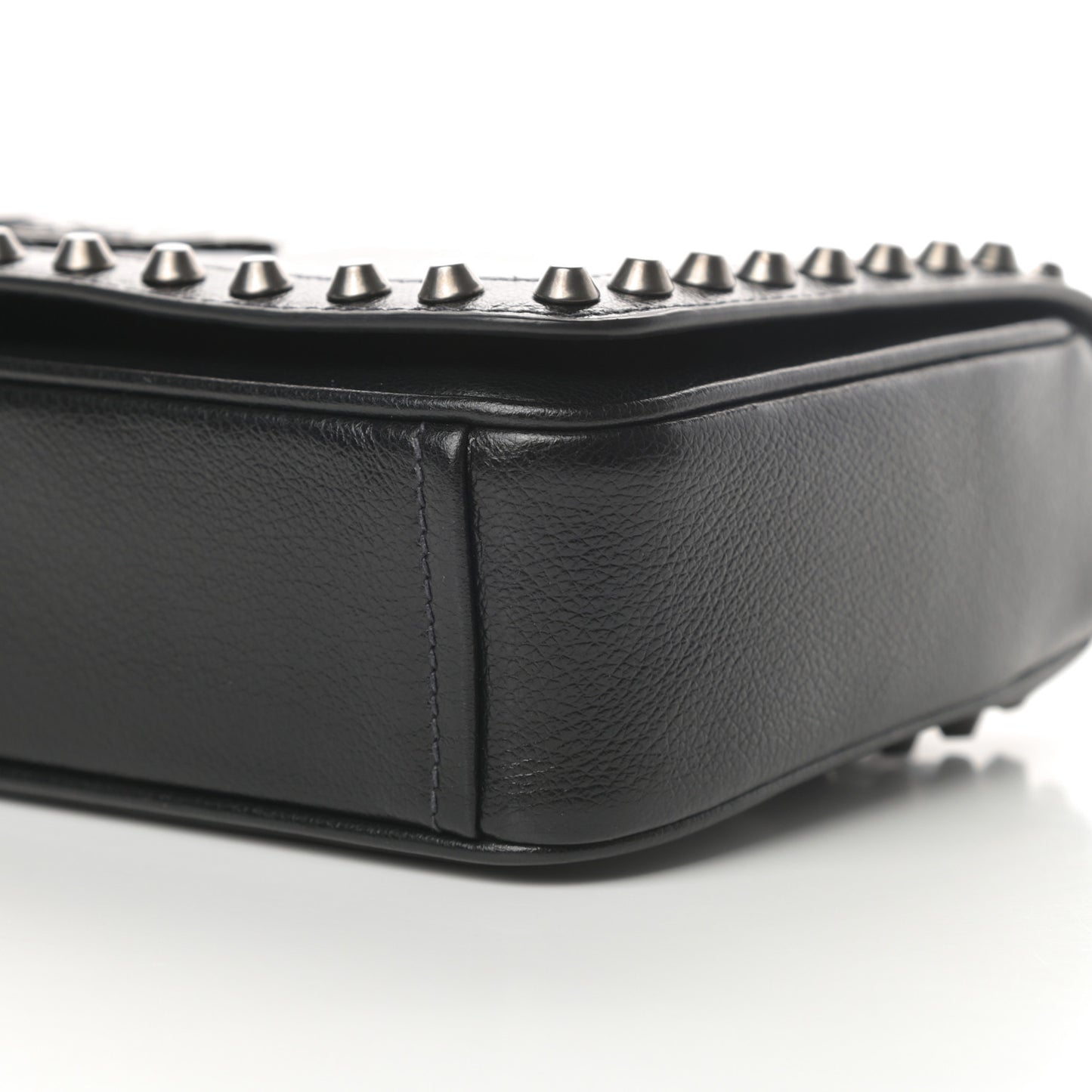 Glace Calfskin Studded Crossbody Black