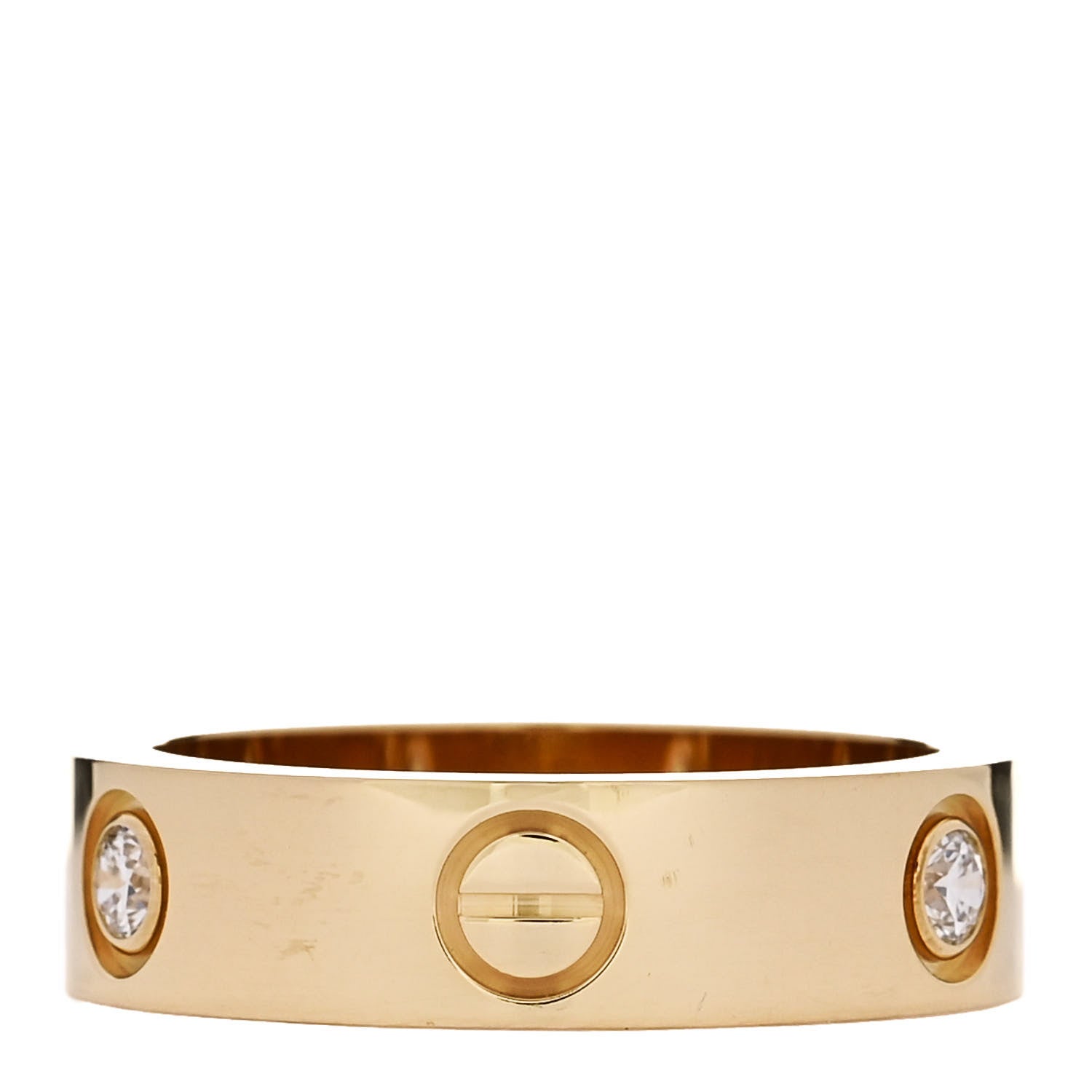 Cartier 18K Yellow Gold 3 Diamond 5.5mm LOVE Ring 56 7.75 3 of 5