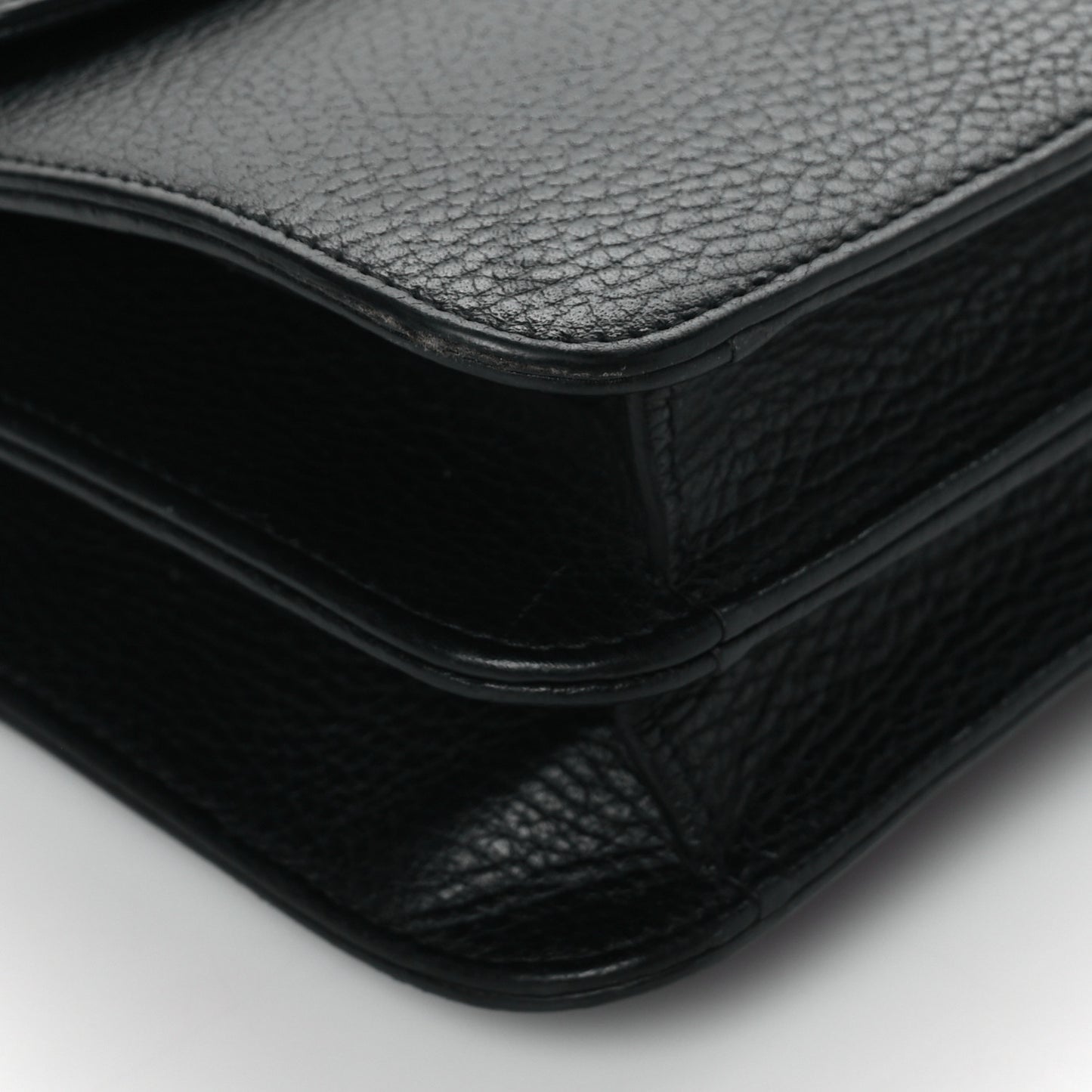Dollar Calfskin Interlocking G Shoulder Bag Black