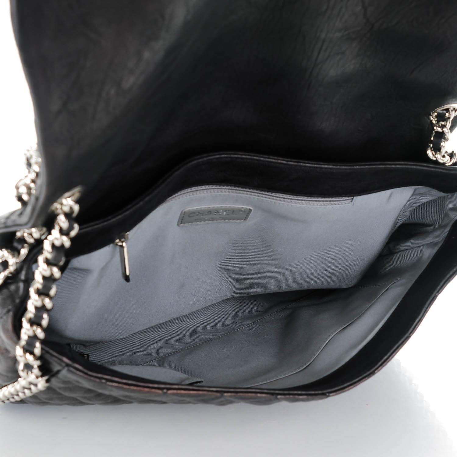 Chanel Washed Lambskin Quilted Maxi Chain Around Flap Black 6 of 7