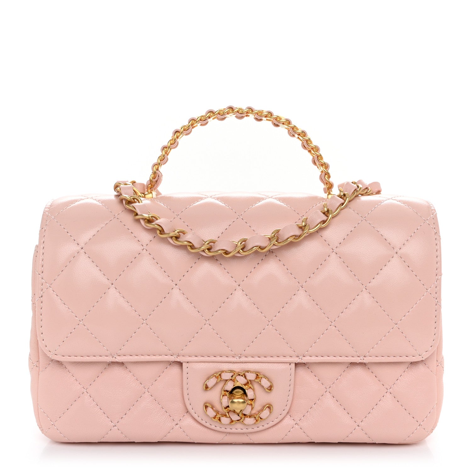 Chanel Lambskin Quilted Mini Strass On Top Flap Light Pink 1 of 10