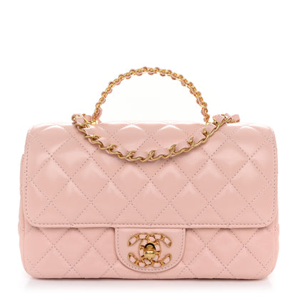 Chanel Lambskin Quilted Mini Strass On Top Flap Light Pink 1 of 10