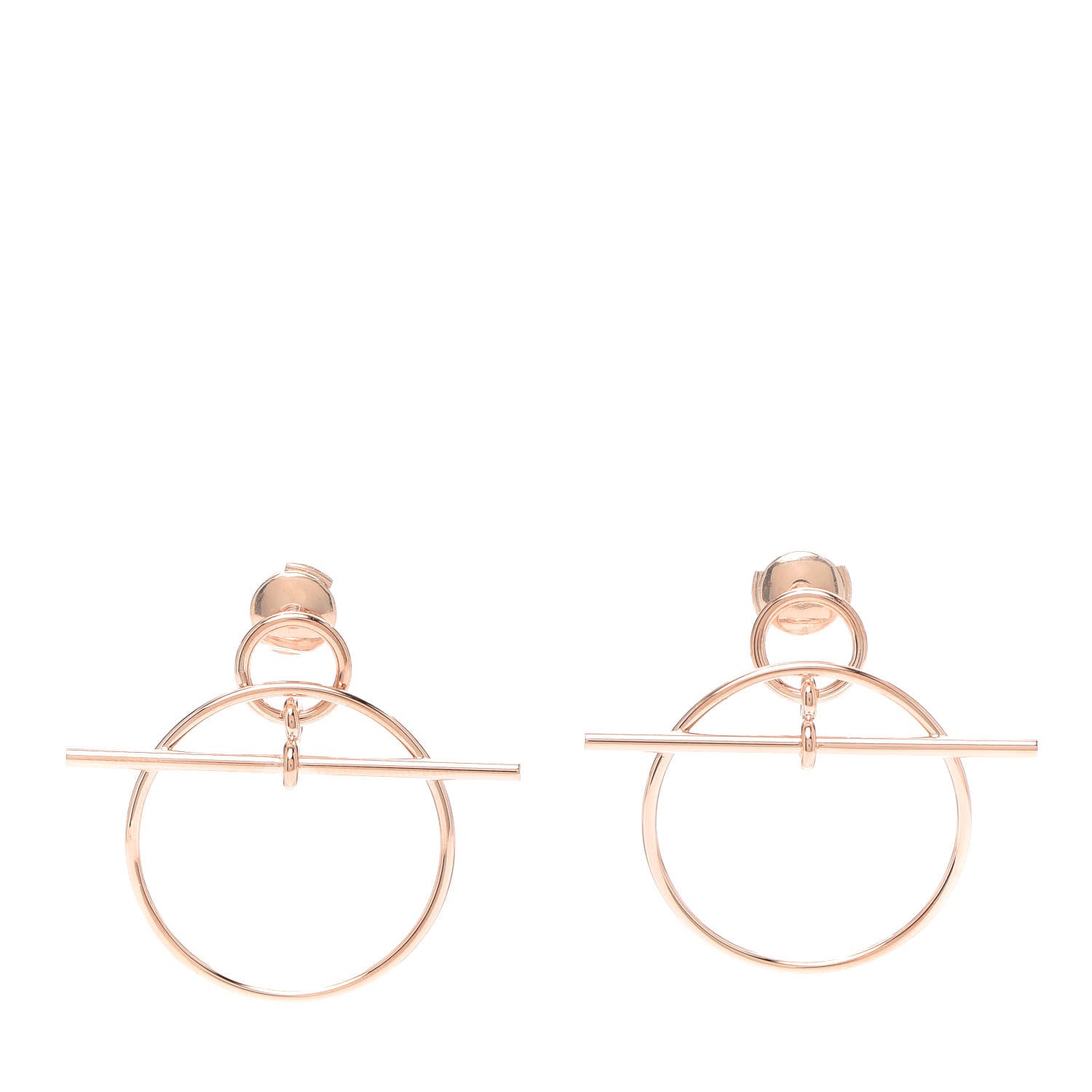 Hermes 18K Rose Gold PM Loop Earrings 1 of 5