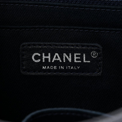 Chanel Washed Caviar Quilted Small Square Turn Around Ligne Flap Navy 6 of 11