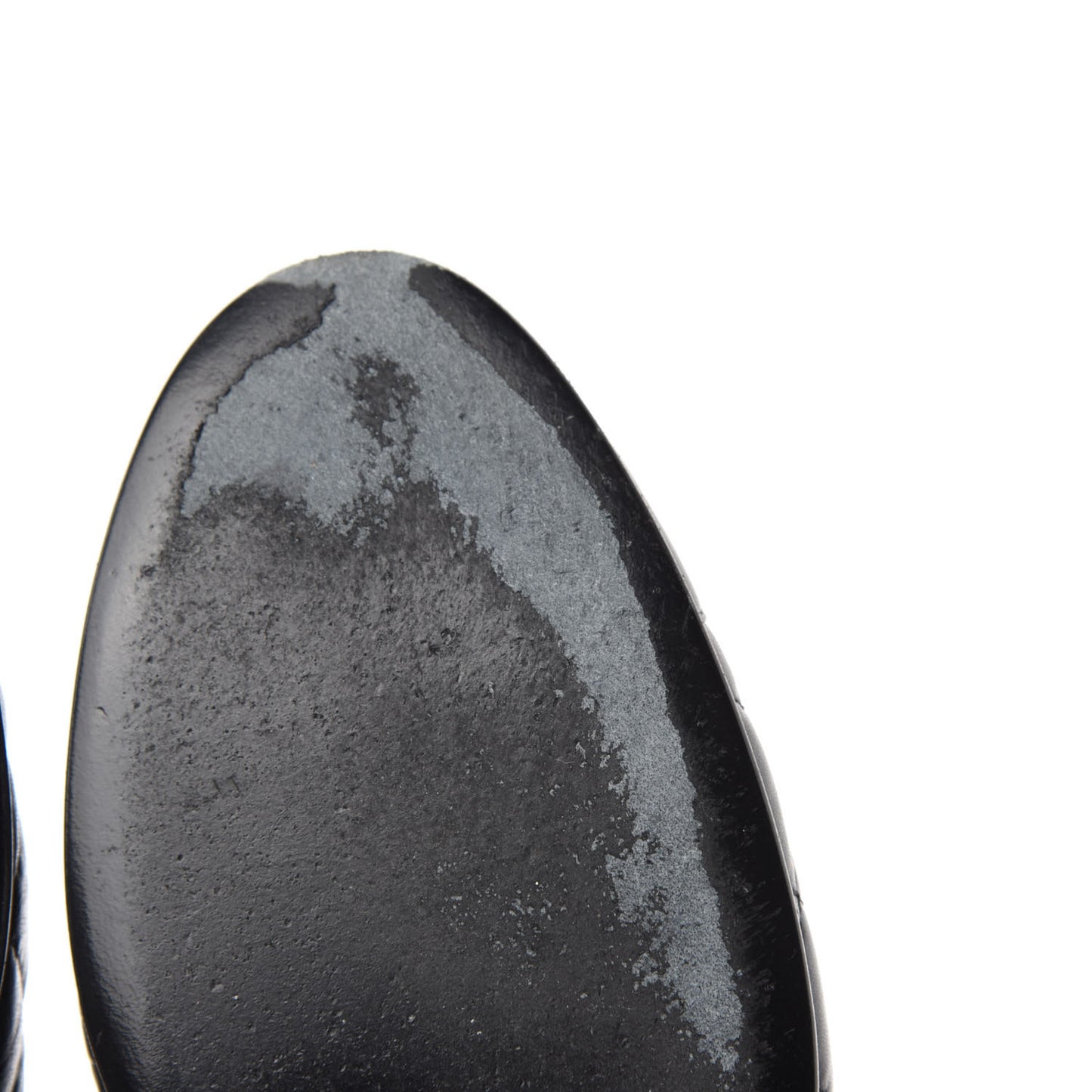 Aged Calfskin Quilted Cap Toe Ballerina Flats 37 Black