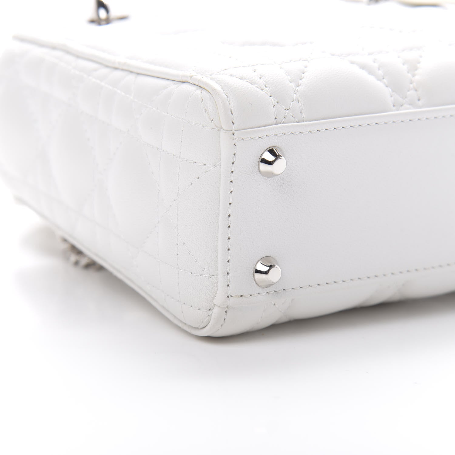 Christian Dior Lambskin Cannage Mini Lady Dior White 9 of 13