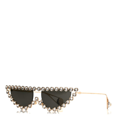 Gucci Metal Crystal Cat Eye Sunglasses GG0364S Gold 1 of 4