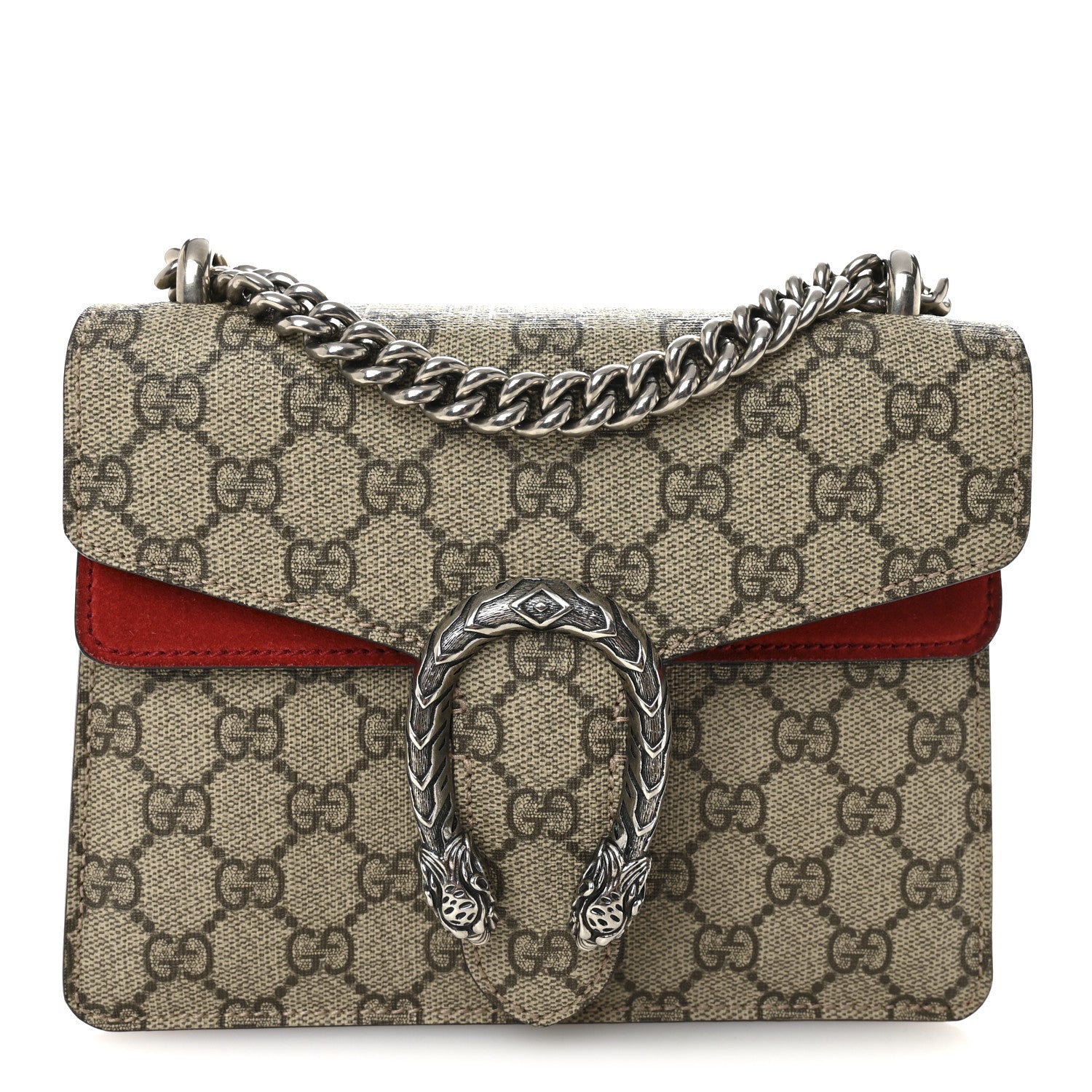 Gucci GG Supreme Monogram Mini Dionysus Shoulder Bag Hibiscus Red 1 of 10