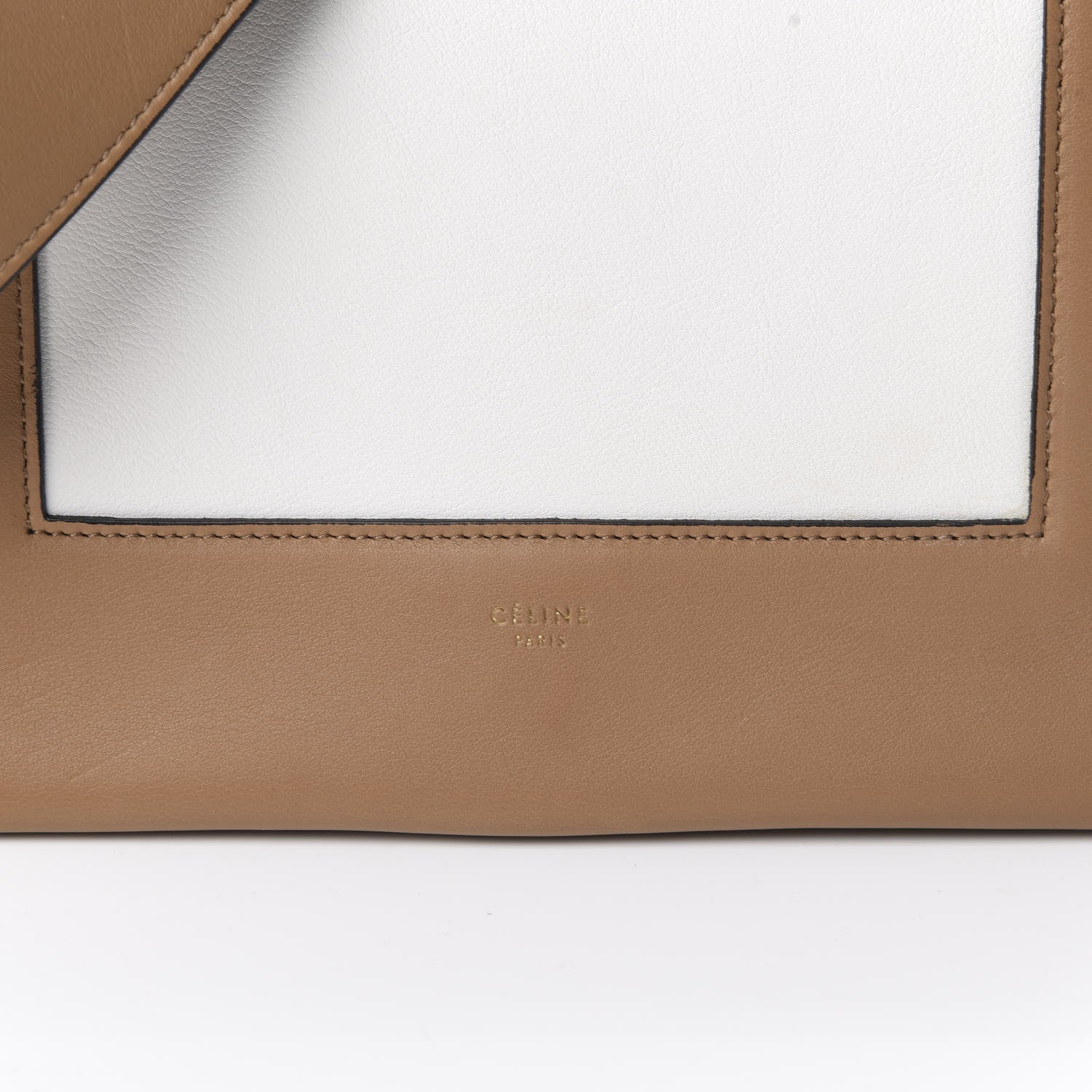 Celine Shiny Smooth Calfskin Medium Frame Shoulder Bag Tan Optic White 7 of 7