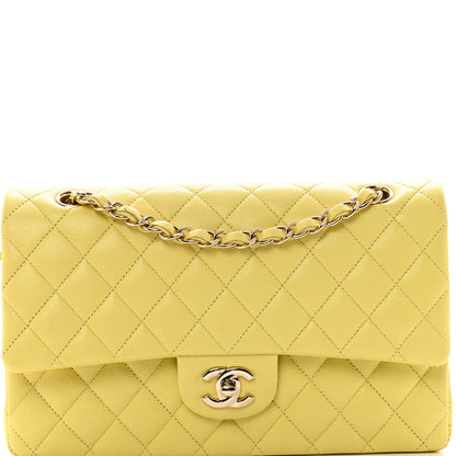 Chanel Caviar Quilted Medium Double Flap Yellow 8 of 10