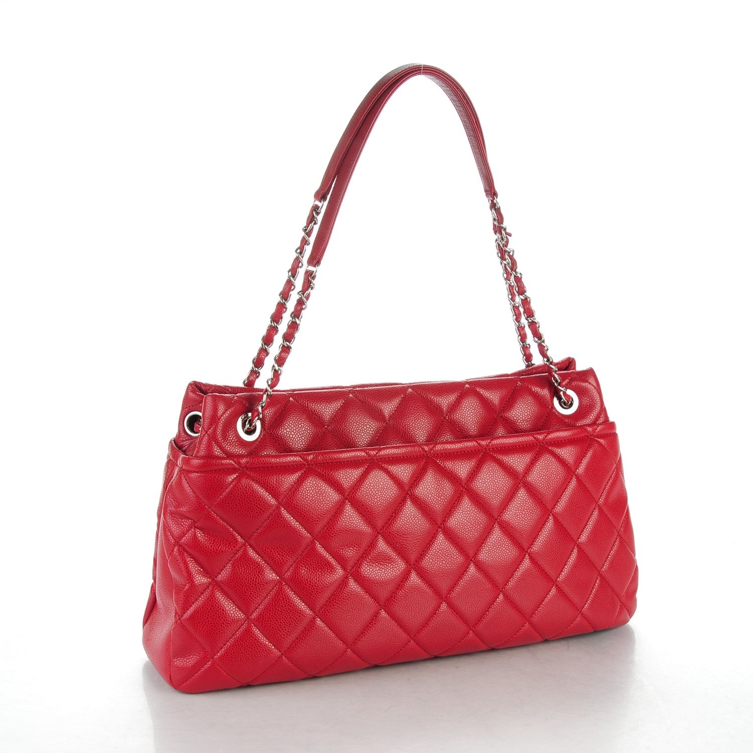 Chanel Caviar Quilted Timeless CC Soft Tote Red 3 of 7