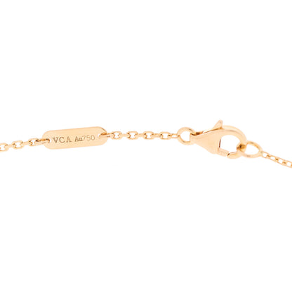 Van Cleef & Arpels 18K Rose Gold Diamond Mother of Pearl Vintage Alhambra Pendant Necklace 4 of 7
