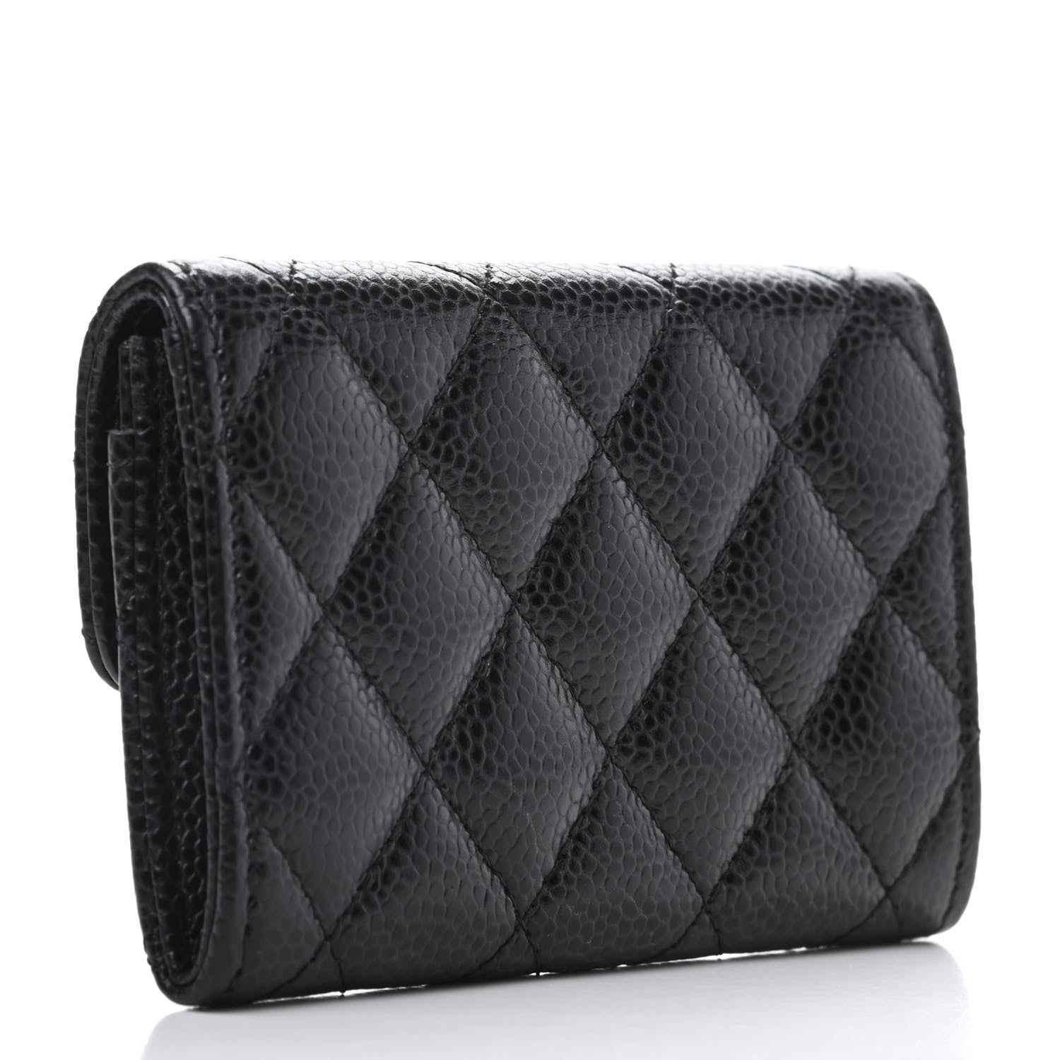 Chanel Caviar Quilted Flap Card Holder Wallet Black 3 of 9