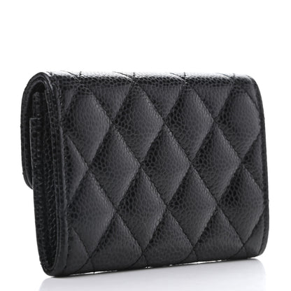 Chanel Caviar Quilted Flap Card Holder Wallet Black 3 of 9