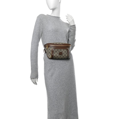 Gucci GG Supreme Monogram Textured Calfskin Retro Interlocking G Belt Bag Beige Ebony Brown Sugar 2 of 10