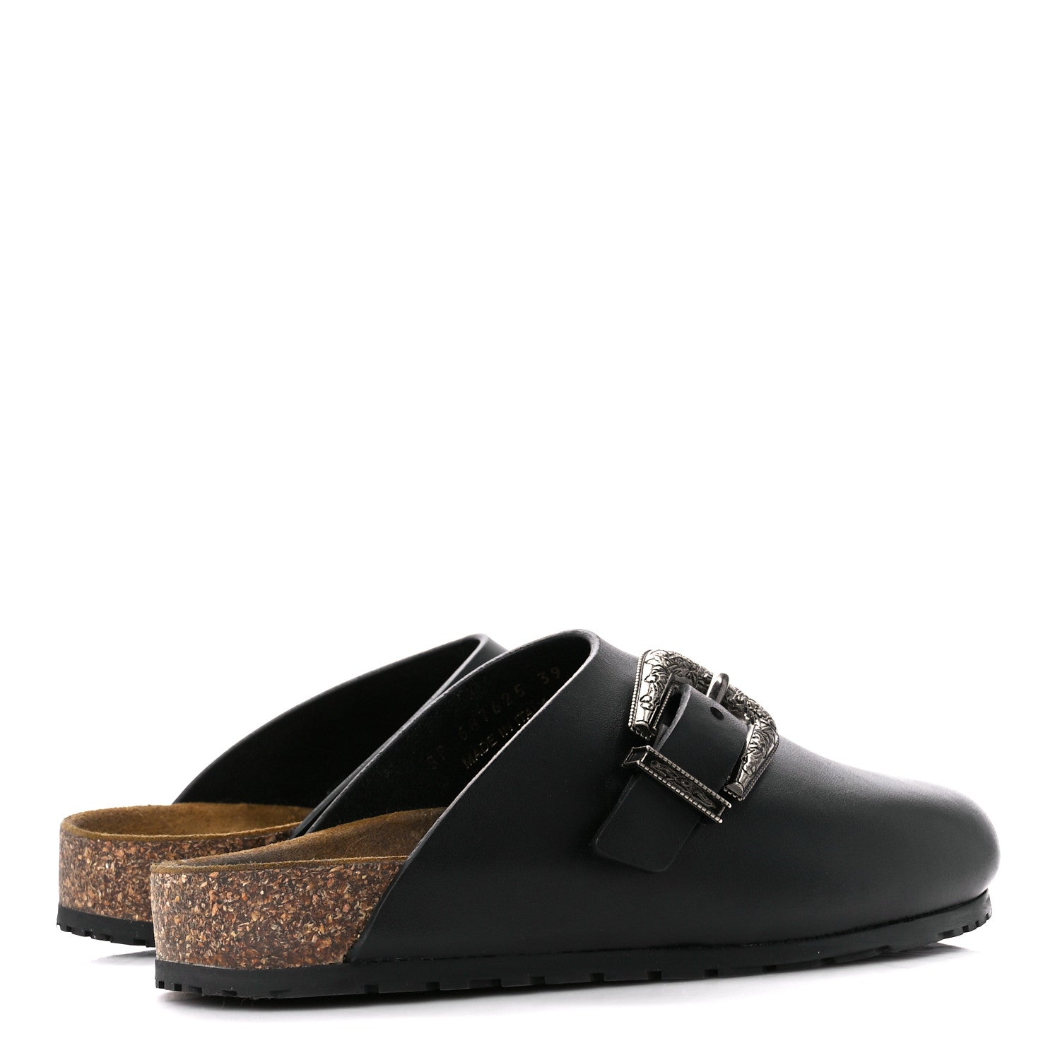 Saint Laurent Calfskin Buckle Jimmy Clog 39 Black 4 of 9