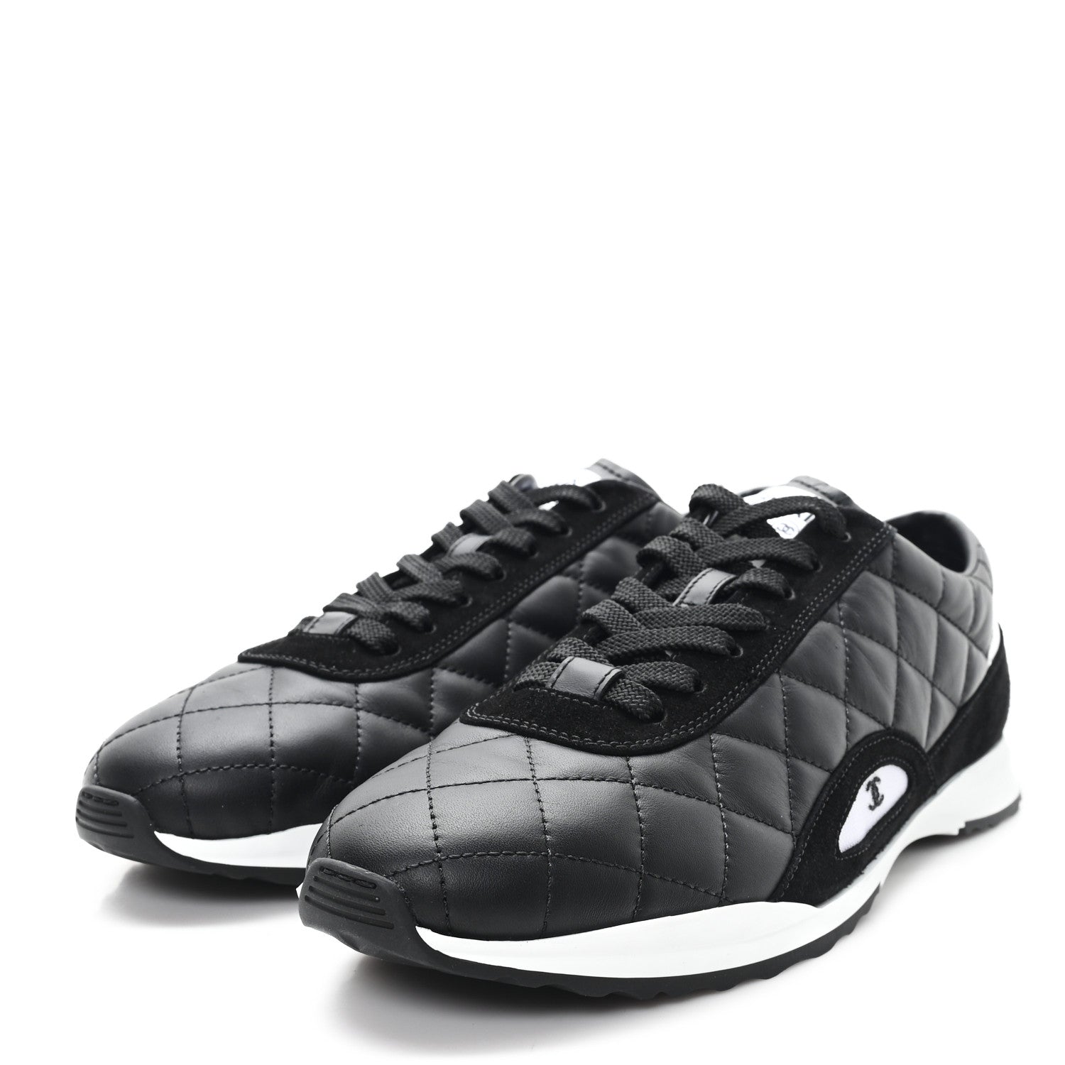 Chanel Suede Calfskin Quilted Sneakers 39.5 Black 4 of 10
