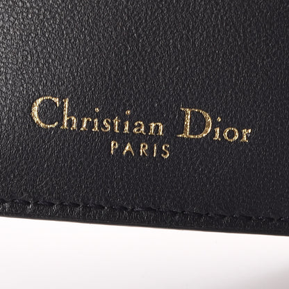 Christian Dior Metallic Patent Micro-Cannage Diorama Medium Wallet Champagne 6 of 8
