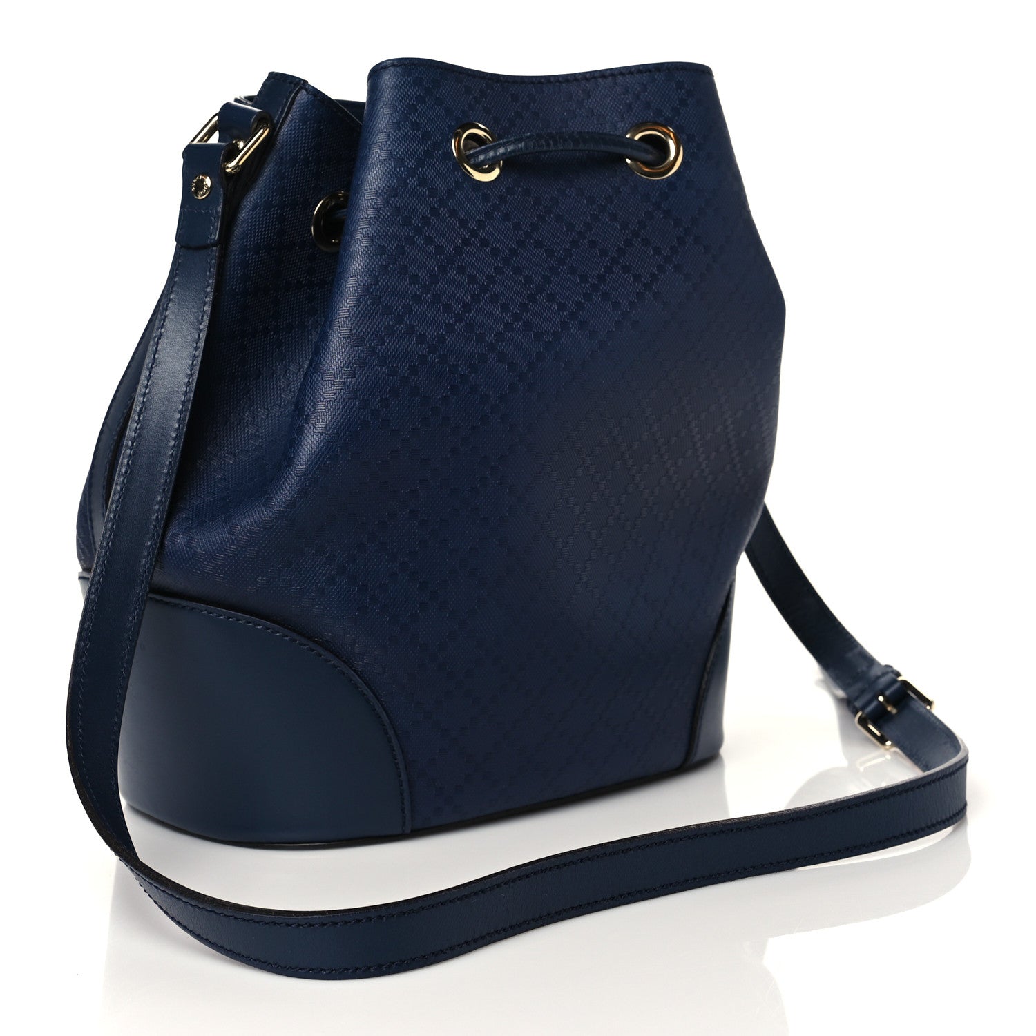 Gucci Hilary Lux Bright Diamante Medium Bucket Bag Classic Marine 2 of 10